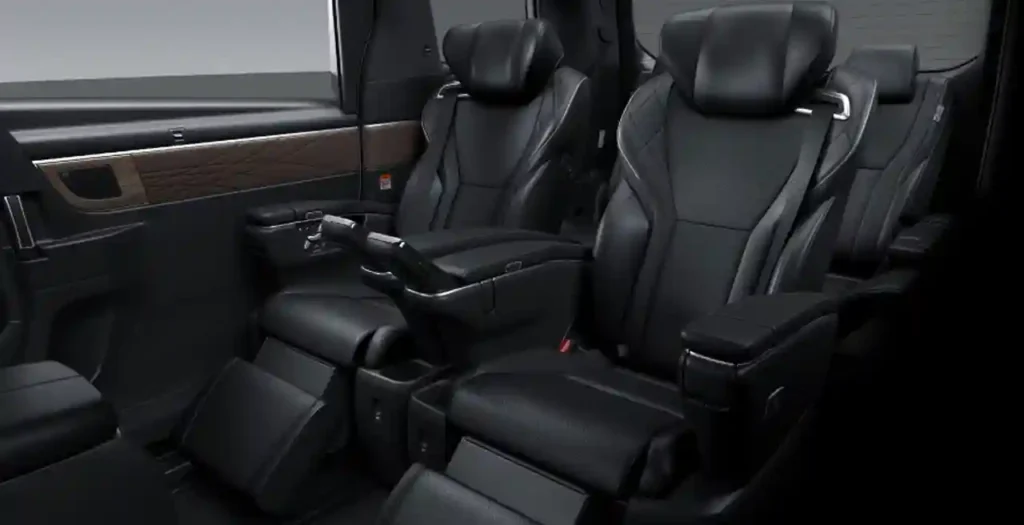 “Toyota Vellfire rear seat comfort with reclining seats”
